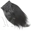 VMAE Großhandel, glatt, kein Ausfallen, malaysisches brasilianisches indisches Echthaar, natürliche Farbe, reines 160 g Haar, doppelt gezogene Clip-In-Verlängerungen