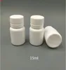 100 + 2 pièces 15 ml 15 g 15 cc PE bouteilles de pilules en plastique avec bouchon à vis en aluminium scellant pour pilules, capsules, Vitamingood qualtit