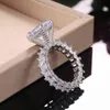 10mmドロップ型ダイヤモンドの結婚指輪ジュエリー婚約ジルコンリング女性男性パーティーのためのヴィンテージジュエリーギフト