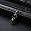 Vintage Flame Stainless Steel Fashion Short Necklace Pendant Choker for Men Birthday Gift Black Color