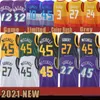 2021 Ny Donovan 45 Mitchell Basketball Jersey Rudy 27 Gobert Mens John 12 Stockton Mesh Retro Karl 32 Malone Youth Kids 0 Conley Army Green