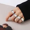 Cluster Rings Jump Chain Ring Set For Women Couple Punk Open Male And Female Adjustable Index Finger Party Gift 2022 Trendy Jewelry