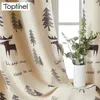 Topfinel Christmas Tree Cartoon Elk Blackout Curtain For Living Room Bedroom Kid Room Castle Drapes Window Treatment Home Decor LJ201224