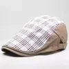 SBOY HATS HAT MEN FLAT IVY CAP SPRING SUMMER SUME GOLF DRIVING COTTON PLAID BERLET BERETABLE屋外アクセサリー2711