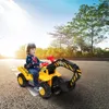 US STOCK New Kids Toddler Ride-Ons Excavator Digger Truck Scooter Seat Storage w/Sound Helmet Children's Gift