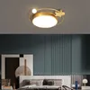 Nordisk stil led taklampa modernt gyllene enkelt kreativt sovrum barns rumsstudie belysning fixturer 28w 37w gratis frakt