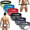 1/3 / 6pcs Mesh Holes Gay Sexiga Underkläder Mäns Bikini Briefs Jockstraps Peuch Man Panties Thongs Backless Underpants Exotiska Shorts1