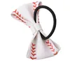 Accessoires de sport en titane 20pcs queue de cheval élastique softball cuir de baseball accessoire de cheveux filles cheveux cravates parfait pour les équipes de softball joueur de baseball