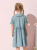 Toddler Girls Peter Pan Collar Frill Trim Allover Print Dress Hon