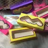 100pcs 밍크 속눈썹 빈 포장 상자 분홍색 귀여운 이중 하트 모양 창 빛 레이저 가짜 3D 밍크 속눈썹 박스 뉴2585