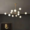 Kroonluchters retro messing led kroonluchter koper glazen bal woonkamer plafond opknoping licht slaapkamer dineren hanglampen