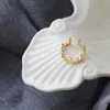 Anelli a grappolo Amaiyllis Anello di apertura a forma di corona con goccia d'acqua minimalista in oro 18 carati minimalista per le donne Gioielli con dito indice1