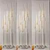 Alleen kan LED-kaarsen gebruiken) Decoratie Clear Acrylic Crystal Candle Houder voor tafel Party Centerpiece zonder kristal Beaded Senyu796