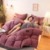 Verdickter Flanell-Bettbezug, einfarbig, warmer Korallensamt-Bettbezug, moderner, ultraweicher Luxus-Bettbezug, Bettwäsche-Set 220222