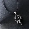 Vintage Flame Stainless Steel Fashion Short Necklace Pendant Choker for Men Birthday Gift Black Color