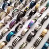 Bulk lots 50pcslot Fashion Men Stainless Steel Ring Classic Wedding Ring for Women Styles Top Mixed Whole Party Jewelry6788337