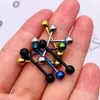 1pc 16mm chirurgisch staal tong ringen tepel rechte barbells chirurgische stalen tong lip stud bar tragus body piercing sieraden