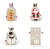 13 * 23cm 크리스마스 장식 Drawstring Santa Clause Snowflake Snowman Reindeer Xmas Storage Burlap 생일 파티 가방