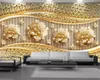 Papier peint 3d classique luxe diamant 3D fleur papier peint salon chambre revêtement mural HD atmosphérique papier peint