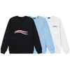 22fw Sea Wave Letters Sweat à capuche imprimé pour hommes femmes Sweatshirts Mode Pull à capuche Pull à col rond Casual Streetwear 2 Styles M-2xlSML