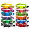 Wholesale 100Pcs Reflective Puppy Cat Collar Adjustable Lovely Dog Collars Pets Tag with Bells Pet Supplies Y200917