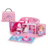 Docka hus handväska tillbehör gulliga möbler miniatyr dollhus födelsedaggåva hemmodell leksak hus docka leksaker för barn LJ200909