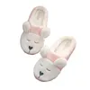 Cute Rabbit Girl Indoor Warm Winter Pink Mute Antiscivolo Pantofole da donna con fondo a pavimento Y1202