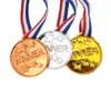 Gold Silver Bronze Award Medals with Ribbon Plastic Winner Medals for Kids Children's Events Classrooms School Games Sports prize