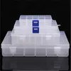 Transparante Plastic Sieraden Organizer Box 10 15 24 36 Slots Opslag Containers Kralen Ring Oorbellen Opbergdoos