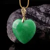 Jade Heart Necklace Pendant Stone 925 Silver Natural Fashion Charm Necklaces Green Luxury Jewelry Accessories Man Real Jadeite