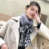 Luxury-Scarf Women Silk Scarves Long Scarf Winter Accesories Fashion Holiday Polyester Silk Fur Present