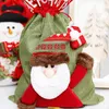 Julklappspåsar Drawstring Linne Candy Bag Christmas Santa Sacks Barn Xmas Gift Tote Organizer Party Decoration Tillbehör BT669