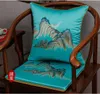 Elegant Embroidery Scenic Seat Cushions Chair Sofa Pad Office Home Decorative Chinese Silk Satin Armchair Lumbar Pillow Sitting Mat