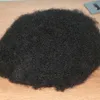 q6 und Spitzenbasis, brasilianisches Echthaar, 4 mm, Afro-Curl-Toupet, 25,4 x 20,3 cm, für schwarze Männer mit natürlichem Haaransatz, Haarsystem Nr. 1