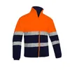 Chaqueta de lana polar reflectante de alta visibilidad de dos tonos para hombres Chaqueta de seguridad Ropa de trabajo cálida Naranja Invierno1