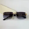 lujo- Gafas de sol de moda con protección UV para hombres y gafas de sol clásicas de calidad superior populares sin marco cuadradas vintage con estuche