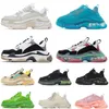 2022 New Arrival Triple S Designer Shoes Clear Sole Neon Green Purple Black Ivory Blue Beige Crystal Bottom Luxurys Designers Platform Sneakers Trainers Sports