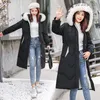 La nouvelle version coréenne du grand collier de cheveux moyen long doudoune femmes genou long épais manteau noir mode 201214