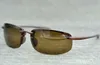 Fashion Men Women M407 Sunglasses High Quality Polarized Rimless Lens SPORT Bicycle Driving Beach Outdoor Riding buffalo horn Uv40268g