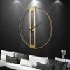 Grande horloge murale 3D en métal salon or silencieux nordique maison montre mécanisme créatif luxe décoratif Duvar Saati cadeau SC660 201125
