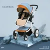 Luxe kinderwagen 3 in 1.2020 nieuwe PU-lederen kinderwagen en autostoel, hoge landschap draagbare kinderwagen, witte pram1