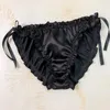 Silk Satin Ruffle Panties Sexiga Lace-up Underkläder Briefs Solid Färg Låg Rise Andningsbara Underbyxor Kvinnlig Underkläder