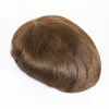 Mens Wigs European Human Hair Hairpieces Mens Toupee Transparent Thin Skin Pu Hair Replacement Color #3 Men Systems2208