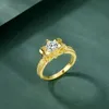 Bague en diamant plaqué argent S925, couleur or, Simulation de Moissanite, couronne de reine dominatrice, bijoux magnifiques et exquis, meilleures ventes