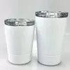 10 unids DIY SUBLIMACIÓN 8OZ NIÑOS TUMBLER 304 CURBLE DE ACERO INOXIDABLE NIÑO BOTEL DE AGUA CUBIERTAS DE NIÑOS Copas de vino