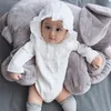 Newborn Baby Girl Romper Lace Rougle Весна Детская Одежда для Девушки С Длинным Рукавом Хлопчатобумажная Малыш Мальчик Комбинезон Младенческие Ожидания в целом 201027