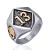 Нержавеющая сталь мужская черепное кольцо римское число 13 золотое кольцо религиозное кольцо оптом