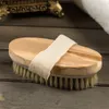 Woody Long Handle Bath Brush Wood Färg Avtagbar Tillbaka Rubbor Verktyg Borst Rengör Borste Badrum Hem Durable 3 5HYA N2