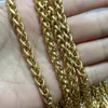 18k Gold Plated Fashion Gifts Stainless Steel Braided Chain Necklace Men's Women Jewelry 6mm 18-32 inch