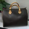 Fashion Women Duffel Bags Brown Flower 25 30cm 35 Designer Leather Handbags for Ladies Speedy Classic Bag High-Quality